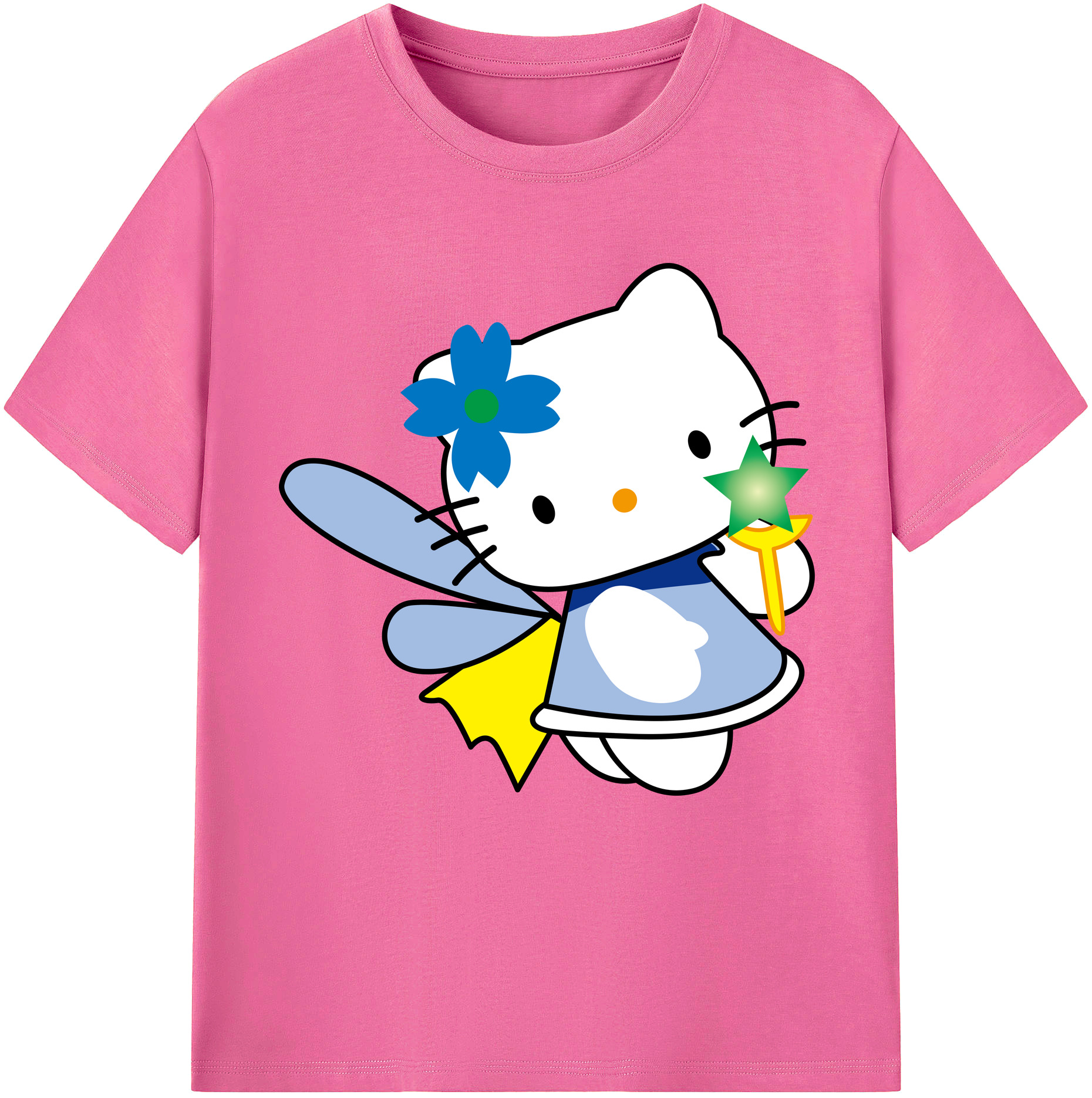 （画像用） Hello Kitty ハローキティ レディースカジュアルプリントTシャツ（綿100％）